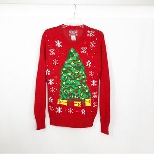 JEM Christmas Holiday Sweater, Size Medium, Red